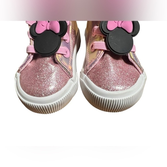- Disney Minnie Mouse Girls Pink Glitter Shoes like new size 4 - Picture 3 of 8